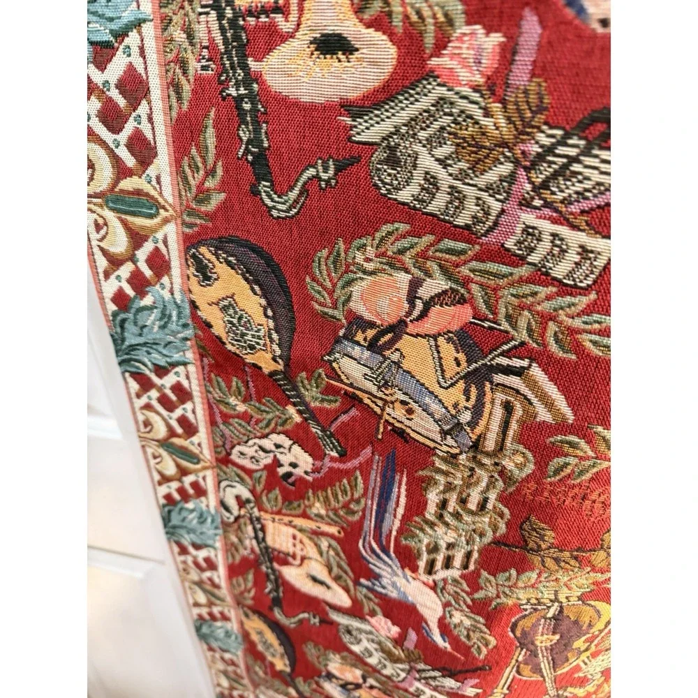 VINTAGE TAPISSERIE TAPESTRY Runner Metropolitan Opera , Birds , Dining Room Hang